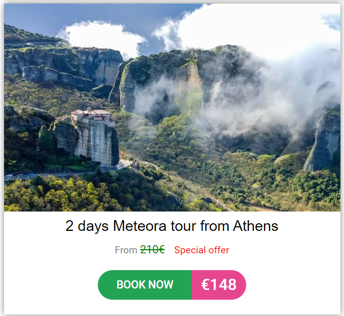 2 days meteora tour from Athens